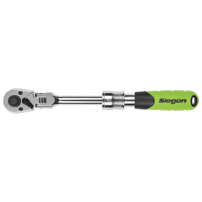 Siegen Extendable Flexi-Head Ratchet Wrench 1/4"Sq Drive | S01294