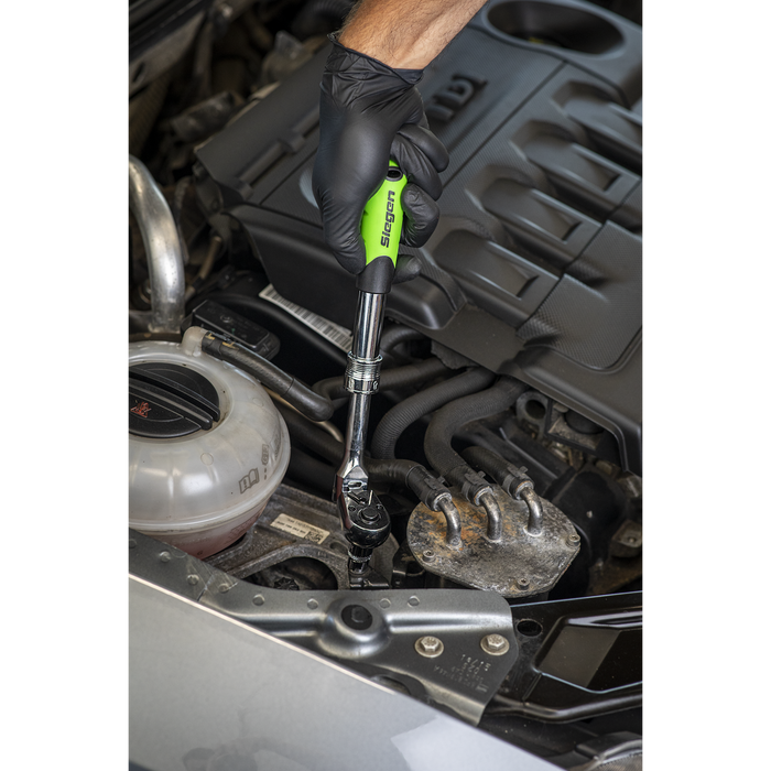 Siegen Extendable Flexi-Head Ratchet Wrench 3/8"Sq Drive | S01295