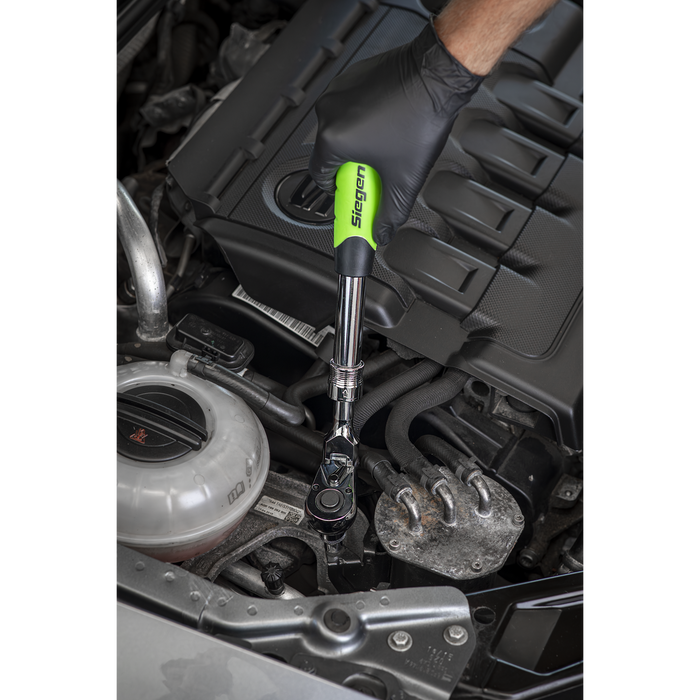 Siegen Extendable Flexi-Head Ratchet Wrench 1/2"Sq Drive | S01296