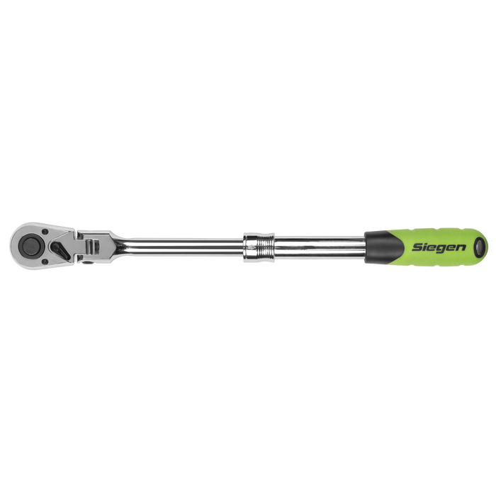 Siegen Extendable Flexi-Head Ratchet Wrench 1/2"Sq Drive | S01296