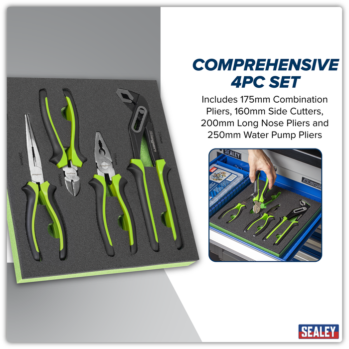 Siegen Comfort Grip Pliers Set 4pc | S01298