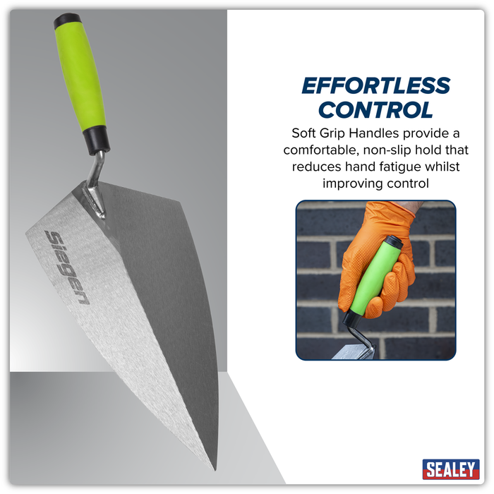 Siegen Philadelphia Pattern Brick Trowel with Soft Grip Handle 280mm | S01304