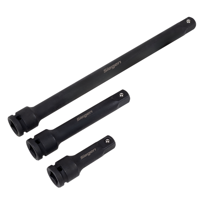 Siegen Impact Extension Bar Set 1/2"Sq Drive 3pc | S01322