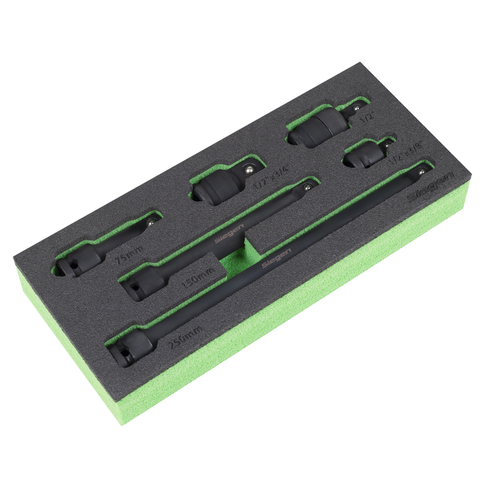 Siegen Impact Adaptor & Extension Bar Set 1/2"Sq Drive 6pc | S01323