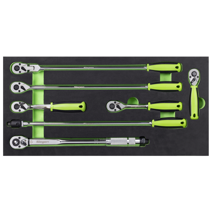 Siegen Ratchet Wrench, Breaker Bar & Torque Wrench Set 3/8"Sq Drive 7pc | S01325