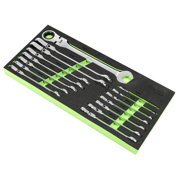 Flexi-Head Combination Ratchet Spanner Set 15pc | S01329