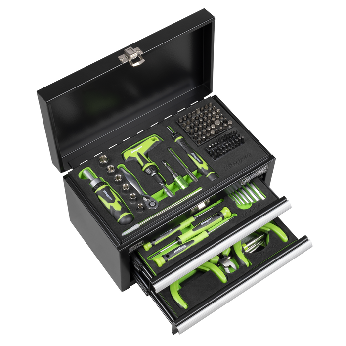 Siegen Mini Toolbox 2 Drawer with 111pc Tool Kit | S01335