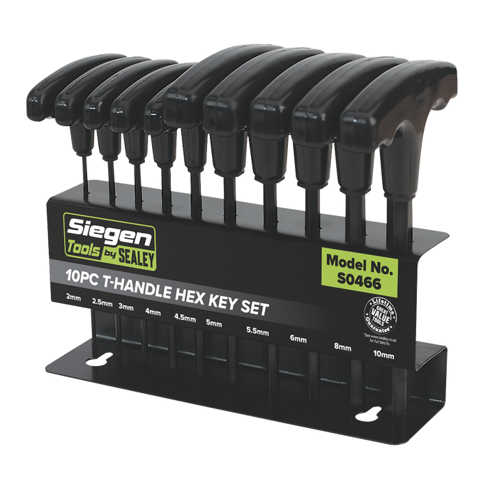 Siegen T-Handle Hex Key Set 10pc | S0466