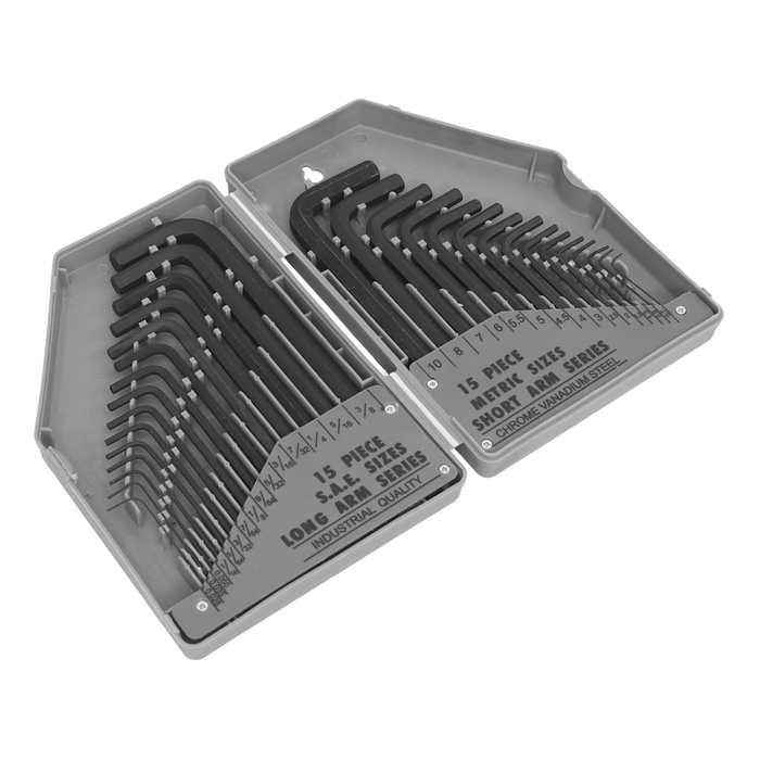 Siegen Metric/Imperial Long/Short-Arm Hex Key Set 30pc | S0484