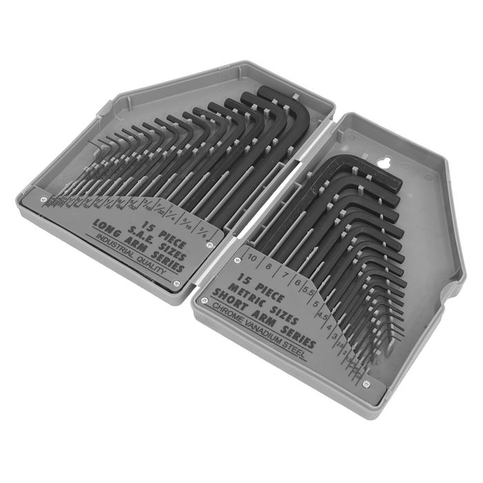 Siegen Metric/Imperial Long/Short-Arm Hex Key Set 30pc | S0484