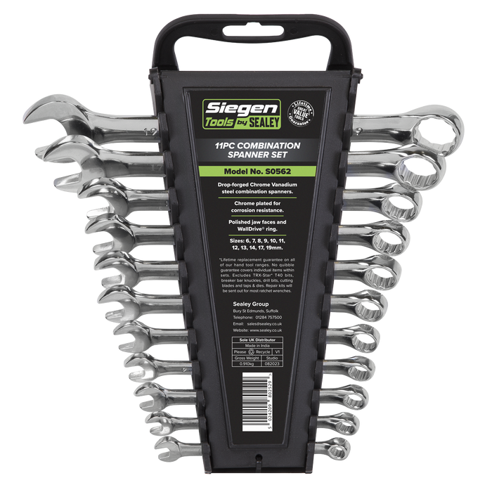 Siegen Combination Spanner Set 6-19mm 11pc | S0562