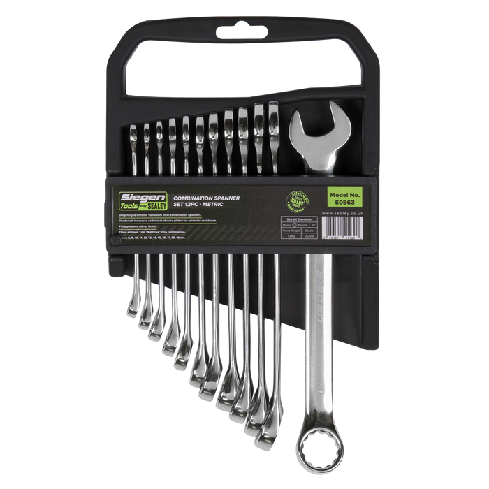 Siegen Combination Spanner Set 8-19mm 12pc | S0563