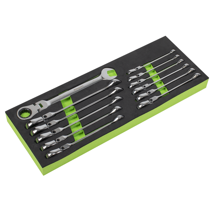 Siegen Flexi-Head Combination Ratchet Spanner Set 12pc | S0635