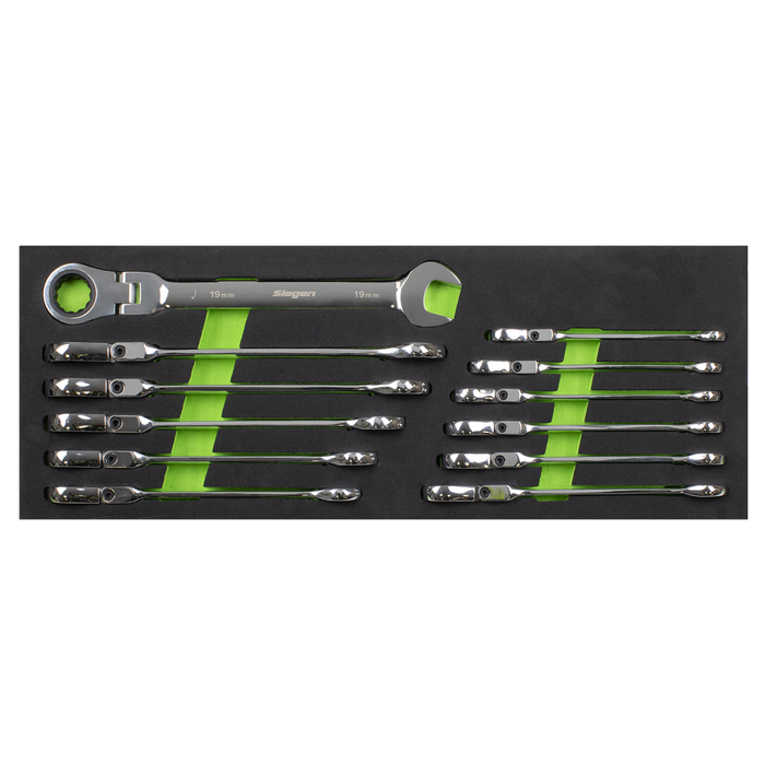 Siegen Flexi-Head Combination Ratchet Spanner Set 12pc | S0635