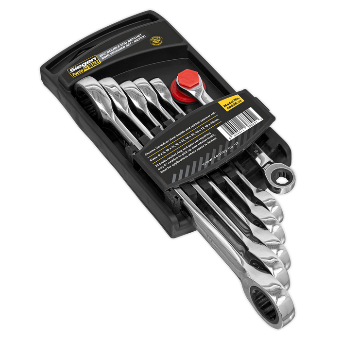Siegen Double End Ratchet Ring Spanner Set 6pc | S0636