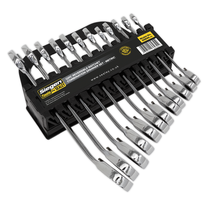 Siegen Reversible Combination Ratchet Spanner Set 12pc | S0840