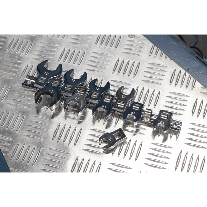 Siegen Crow's Foot Open-End Spanner Set 3/8"Sq Drive 10pc | S0866