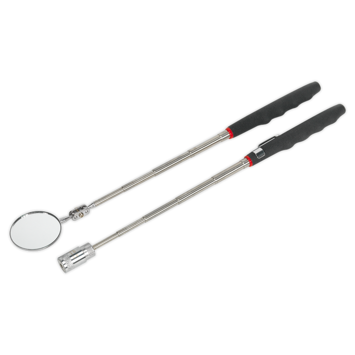 Siegen Telescopic Magnetic LED Pick-Up Tool & Inspection Mirror Set 2pc | S0941