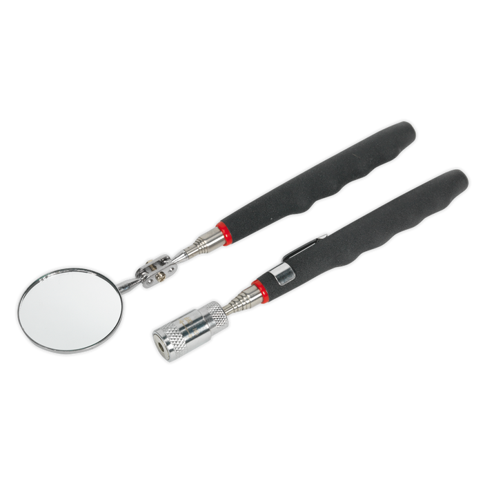 Siegen Telescopic Magnetic LED Pick-Up Tool & Inspection Mirror Set 2pc | S0941
