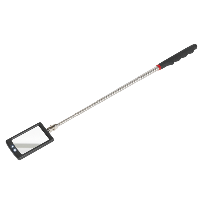 Siegen Telescopic Inspection Mirror with 2 LEDs 52 x 83mm | S0948