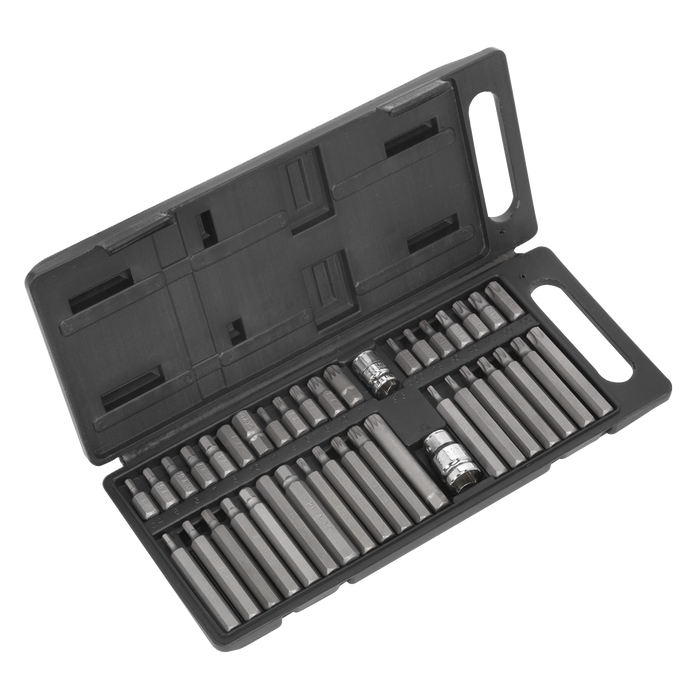 Siegen TRX-Star*/Hex/Spline Bit Set 3/8" & 1/2"Sq Drive 40pc | S0982