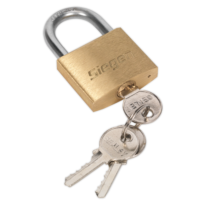 Siegen Brass Body Padlock with Brass Cylinder 40mm | S0987