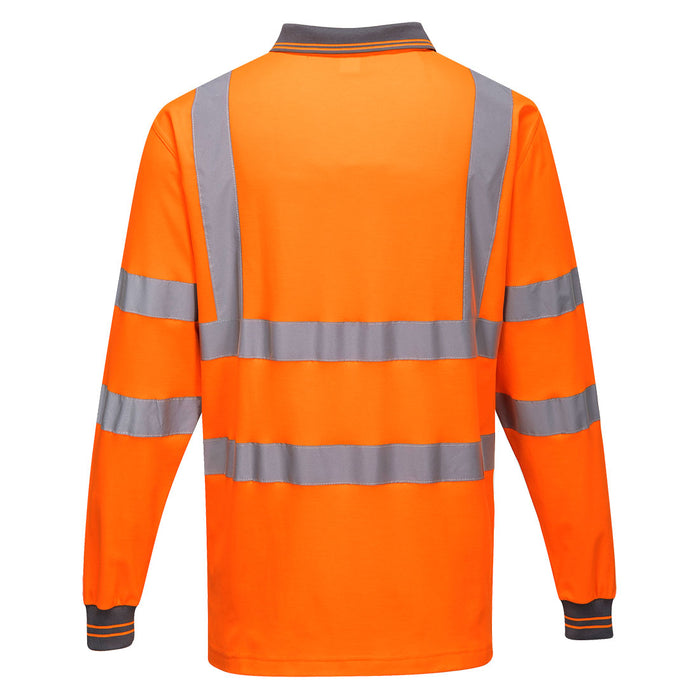 Portwest Hi-Vis Cotton Comfort Polo Shirt L/S Orange | S271