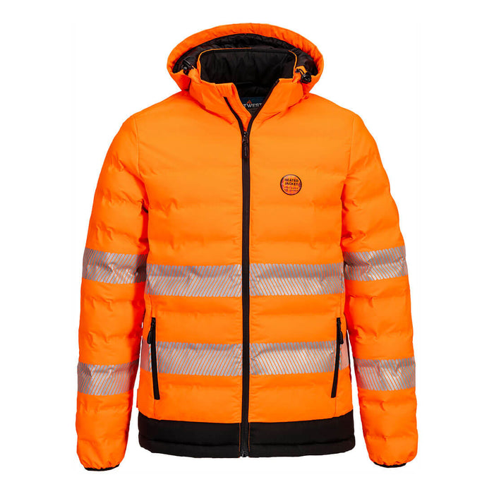 Portwest Hi-Vis Ultrasonic Heated Tunnel Jacket (Rechargeable Battery Included) | S548