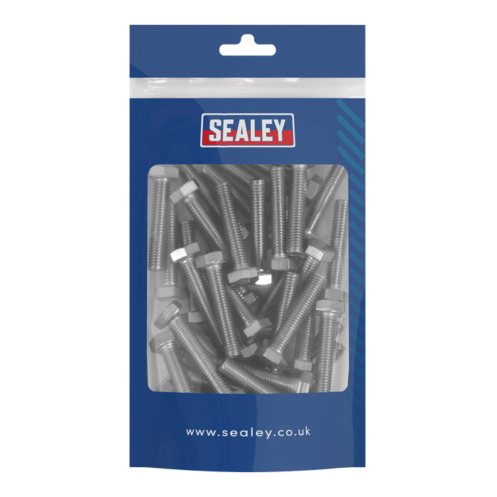 Stainless Steel Set Screw M8 x 1.25 Pitch, DIN 933 - Pack of 50 | S840S