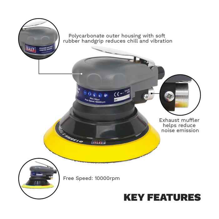 Air Palm Orbital Sander 150mm | SA08
