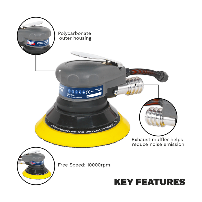 Dust-Free Air Palm Orbital Sander 150mm | SA09