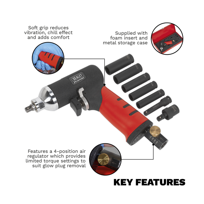 Premier Air Impact Wrench Diesel Glow Plug Kit 1/4"Sq Drive | SA141