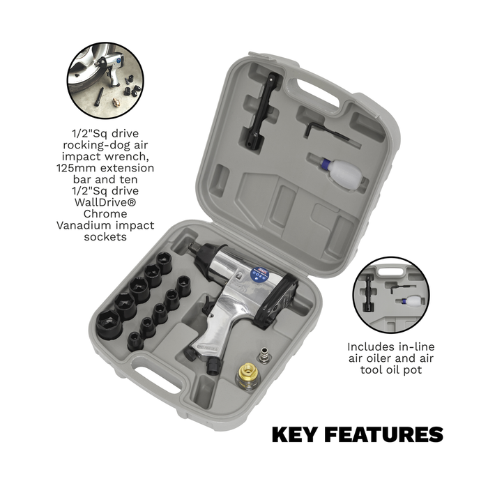 Air Impact Wrench Kit with Sockets 1/2"Sq Drive | SA2/TS