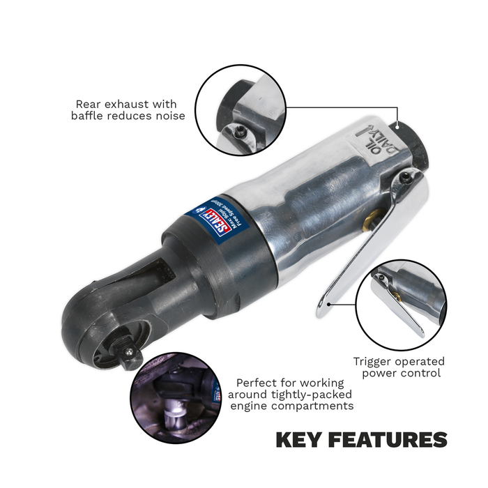 Super Stubby Air Ratchet Wrench 1/4"Sq Drive | SA230