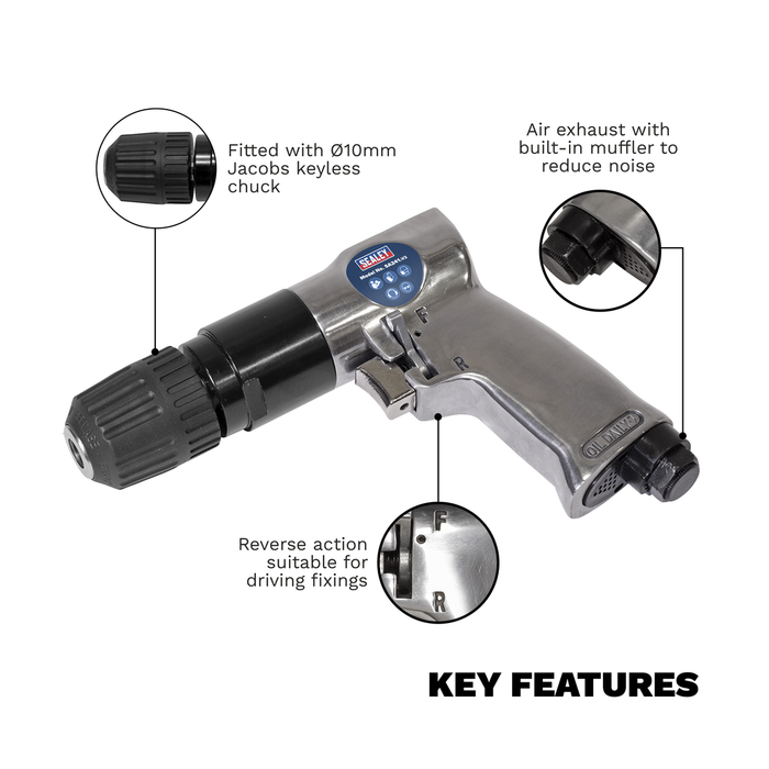 Reversible Air Drill 10mm with Keyless Chuck | SA241