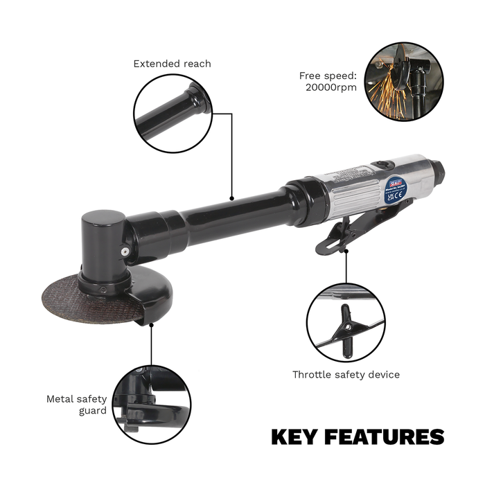 Long Reach Straight Air Cut-Off Tool 75mm | SA2501