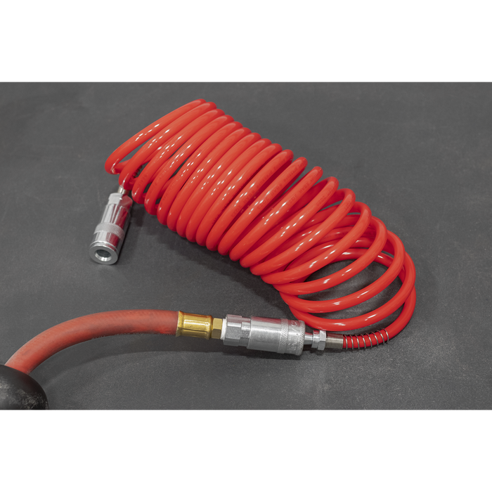 PE Coiled Air Hose with Couplings 5m x 5mm | SA305