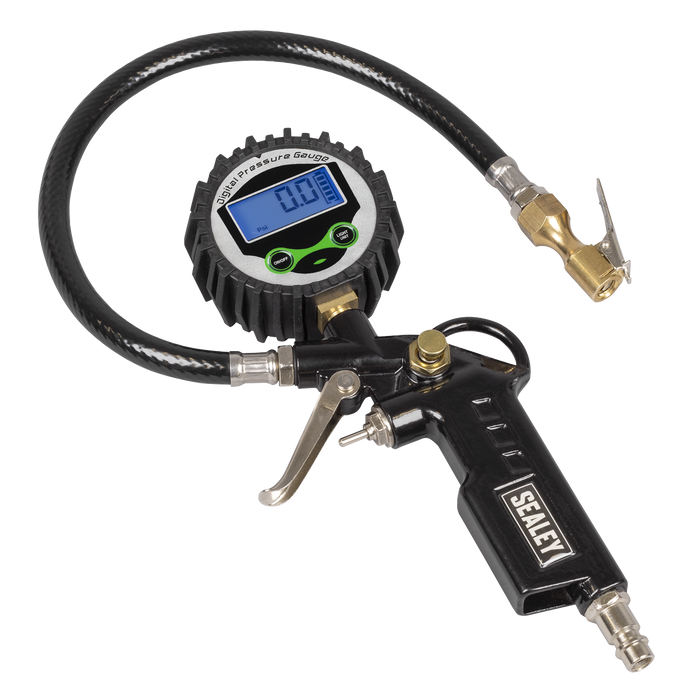 Digital Pistol Grip Tyre Inflator with Clip-On Connector | SA332D