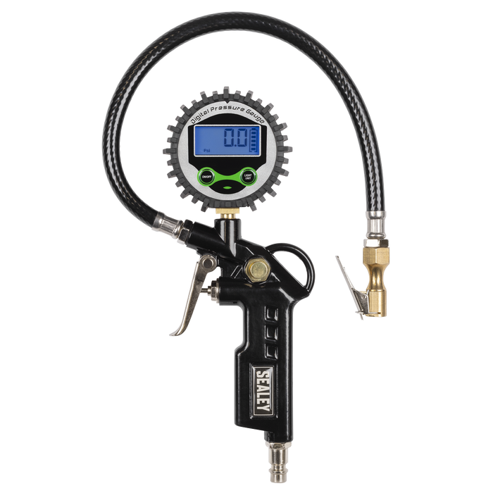 Digital Pistol Grip Tyre Inflator with Clip-On Connector | SA332D