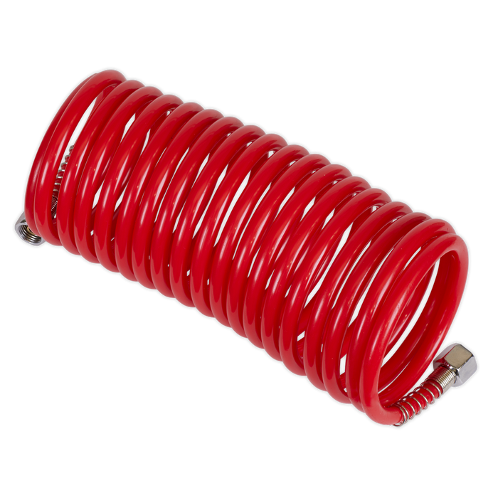 PE Coiled Air Hose with 1/4"BSP Unions 5m x 5mm | SA335