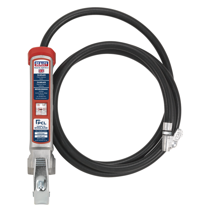 PCL Professional Tyre Inflator with 2.5m Hose & Clip-On Connector | SA37/94