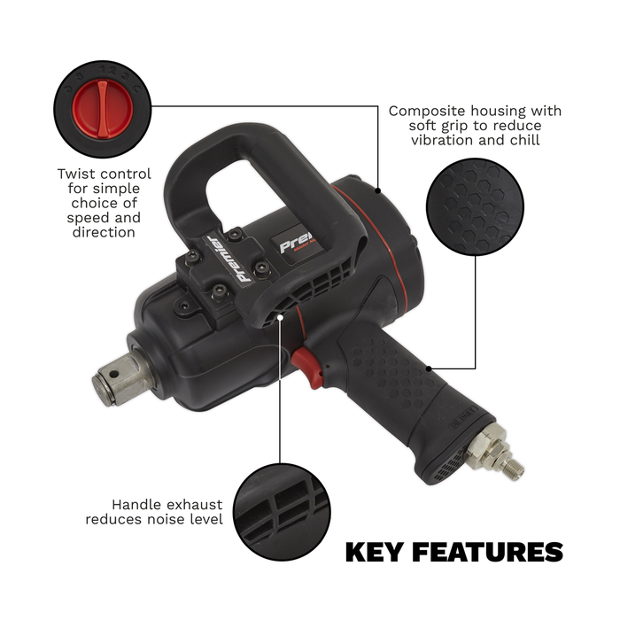 Premier Twin Hammer Composite Air Impact Wrench 1"Sq Drive | SA6008