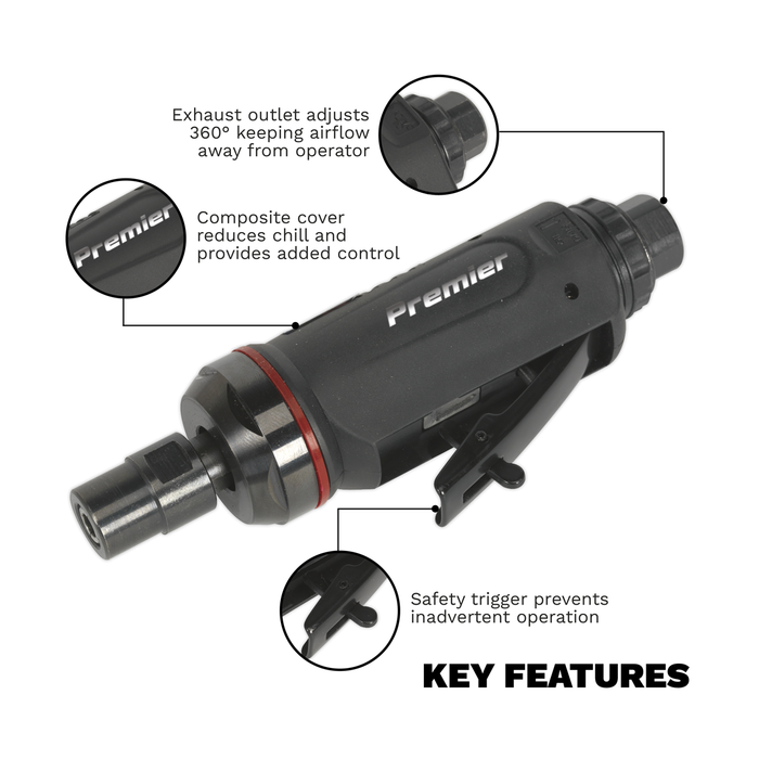 Premier Midi Straight Air Die Grinder 6mm | SA652