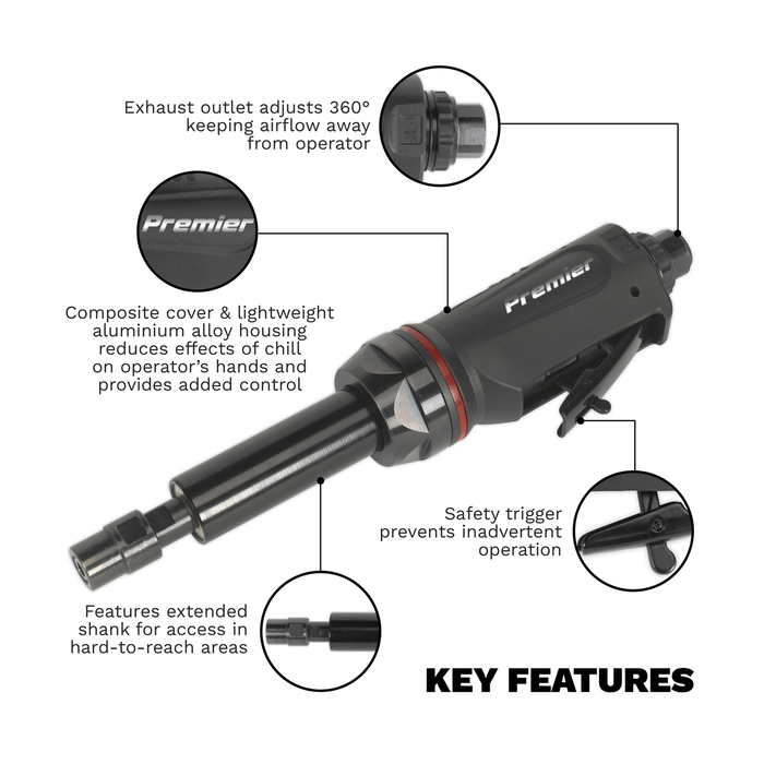 Premier Long Reach Maxi Air Die Grinder 260mm | SA656