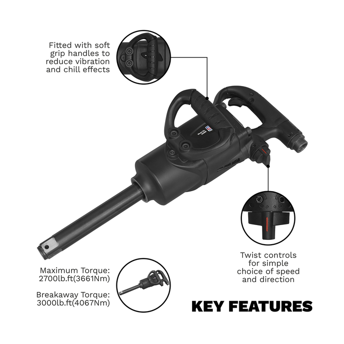 Premier Twin Hammer Air Impact Wrench 1"Sq Drive | SA686