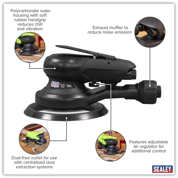 Air Palm Orbital Sander Ø150mm Dust-Free | SA801