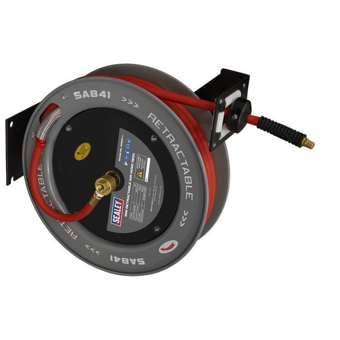 15m Retractable Rubber Air Hose with Steel Reel 10mm ID | SA841