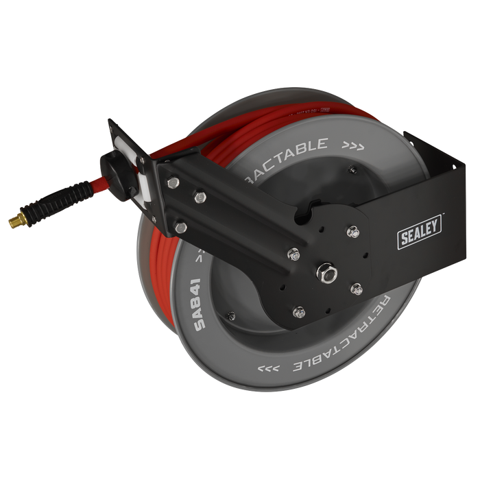 15m Retractable Rubber Air Hose with Steel Reel 10mm ID | SA841