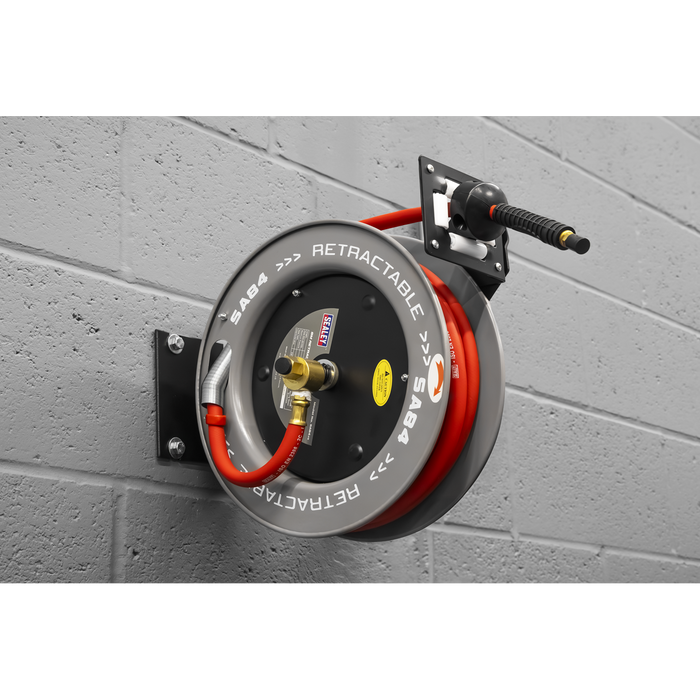 8m Retractable Rubber Air Hose with Steel Reel 10mm ID | SA84