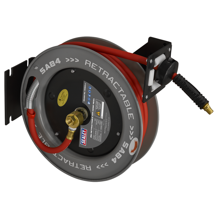 8m Retractable Rubber Air Hose with Steel Reel 10mm ID | SA84